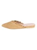 Marken-Veloursleder-Sabot beige