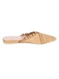 Marken-Veloursleder-Sabot beige