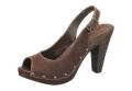 Marken- Veloursleder-Sandalette braun
