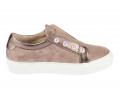 Marken-Veloursleder-Sneaker taupe