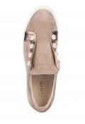 Marken-Veloursleder-Sneaker taupe Gr. 3,5