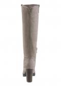 Marken-Veloursleder-Stiefel taupe