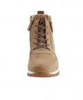 Marken-Veloursleder-Stiefelette camel