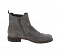 Marken-Veloursleder-Stiefeletten grau