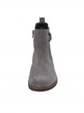 Marken-Veloursleder-Stiefeletten grau