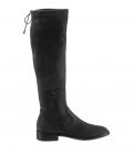 Marken-Velourslederimitat-Stiefelette anthrazit