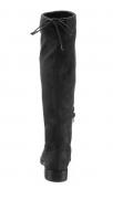 Marken-Velourslederimitat-Stiefelette anthrazit