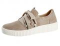 Marken-Veloursledersneaker beige