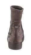 Marken-Velourslederstiefelette mit Nieten grau