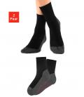 Marken-Wandersocken 2er Pack schwarz