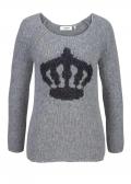 Marken-Wollpullover grau