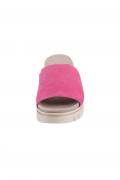 Marken-Ziegen-Veloursleder-Pantolette pink