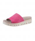 Marken-Ziegen-Veloursleder-Pantolette pink