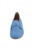 Marken-Ziegen-Veloursleder-Slipper hellblau