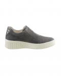 Marken-Ziegen-Veloursleder-Slipper mit Strass grau