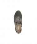 Marken-Ziegen-Veloursleder-Slipper mit Strass grau