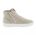 Marken-Ziegen-Veloursleder-Sneaker beige