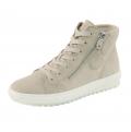 Marken-Ziegen-Veloursleder-Sneaker beige