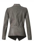 Marken-Ziegennappalederjacke grau