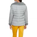 Materialmix-Lederimitatjacke steingrau