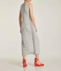 Maxi-Shirtkleid grau-melange-offwhite