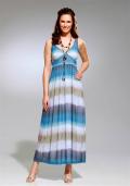 Maxikleid blau-grau-taupe