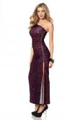 Maxikleid mit Strass pink-schwarz