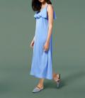 Maxikleid mit Volant blau