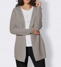 Merino-Kaschmir-Longstrickjacke taupe