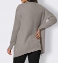 Merino-Kaschmir-Longstrickjacke taupe