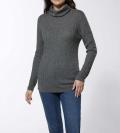 Merino-Kaschmir-Rollkragenpullover grau