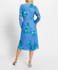 Mesh-Druckkleid himmelblau-blaugrün