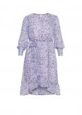 Midi-Druckkleid mit Volant lavendel