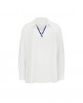Modal-Bluse mit Kontrast-Akzenten ecru-royalblau