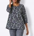 Modal-Druckbluse graphit-flieder