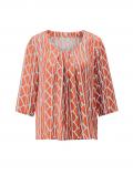 Modal-Druckbluse papaya-hellblau