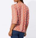 Modal-Druckbluse papaya-hellblau