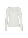 Modal-Shirt mit Netzeinsatz und Spitze ecru