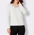 Modal-Shirt mit Netzeinsatz und Spitze ecru