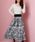 Modal-Shirt mit Netzeinsatz und Spitze ecru
