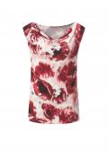 Modal-Shirttop mit Wasserfall-Ausschnitt puder-dunkelrot