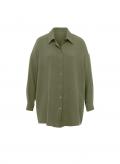 Musselin-Hemdbluse mitPailletten-Applikation khaki