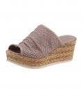 Nappaleder-Pantolette mit Lochmuster altrosa