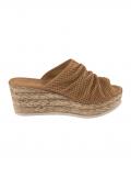 Nappaleder-Pantolette mit Lochmuster camel Gr. 41