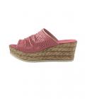 Nappaleder-Pantolette mit Lochmuster himbeere