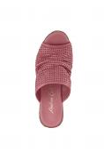 Nappaleder-Pantolette mit Lochmuster himbeere