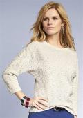 Noppen-Sweatshirt hellbeige