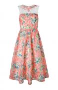 Organza-Kleid mit Stickerei bunt Größe 36