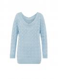 Oversized-Ajourpullover hellblau