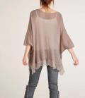 Oversized-Pullover mit Spitze rosé
